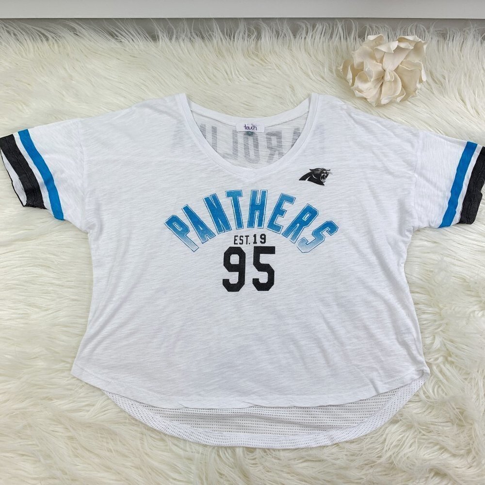 Touch by Alyssa Milano Carolina Panthers Oversized Short Sleeve T-Shirt Size M